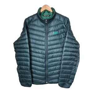 Helly Hansen Verglas Down Puffer Jacket Womens Large Green Gorpcore Ski Hiking